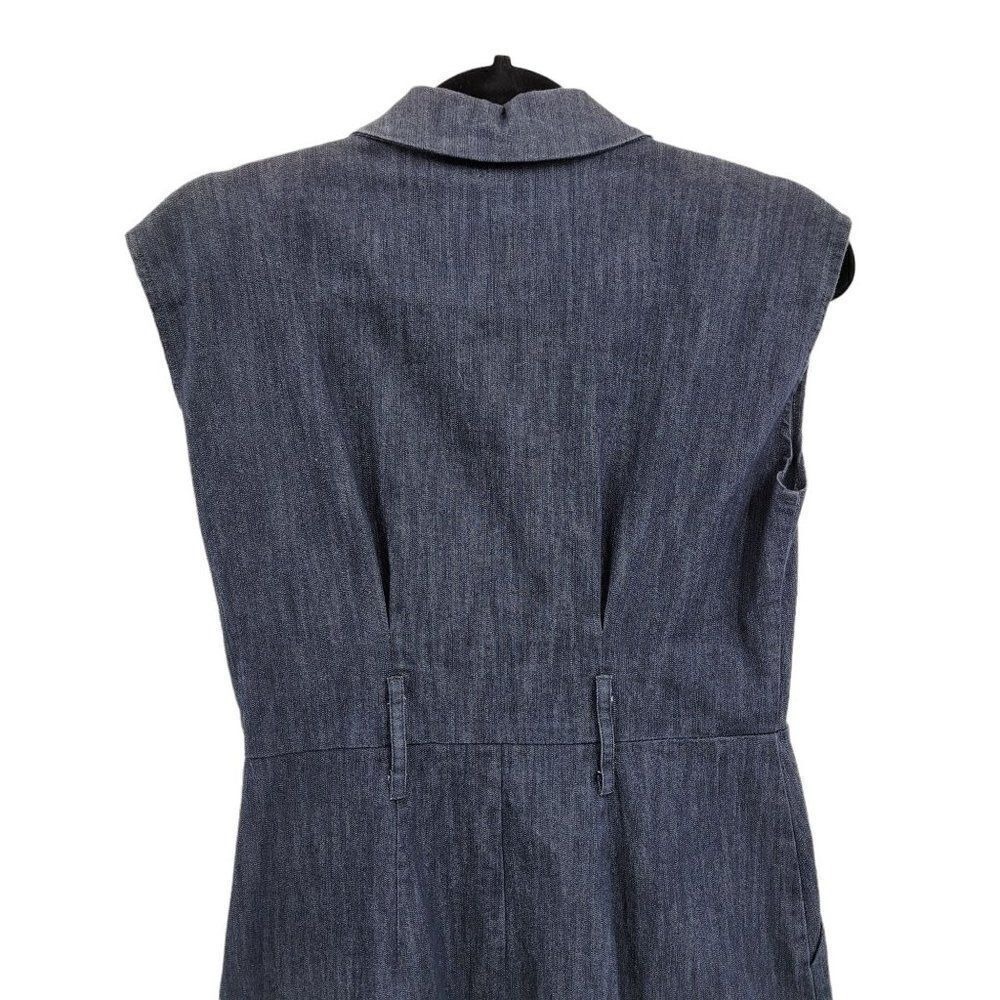 Vtg 90s Coastal Cowgirl Pinafore Denim‎ Mini Jean Dress Sz 6 Stretch Country - Picture 8 of 10